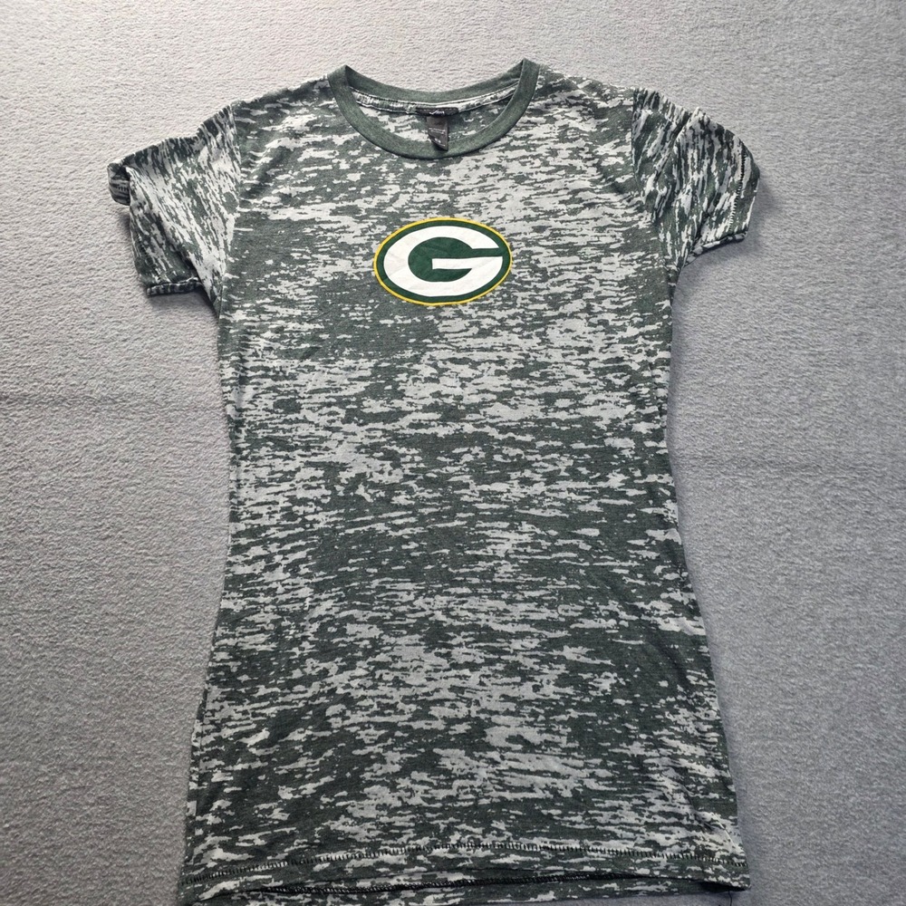 NFL Green Bay Packers Burnout TShirt Womens Small Green Short Sleeve Graphic Tee